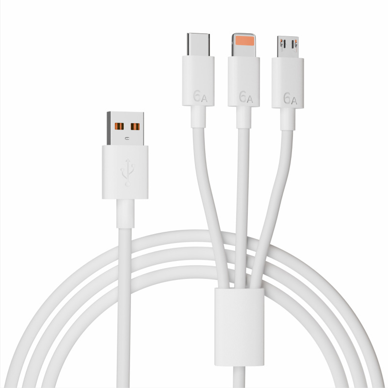 Apple Huawei Type-c Android 120W 充電ケーブル 1 対 3 に適したスリーインワン 6A 超高速充電データケーブル|undefined