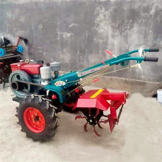 195型单缸手摇增速(电启动)水冷式手扶拖拉机 开沟整地除草拖拉机