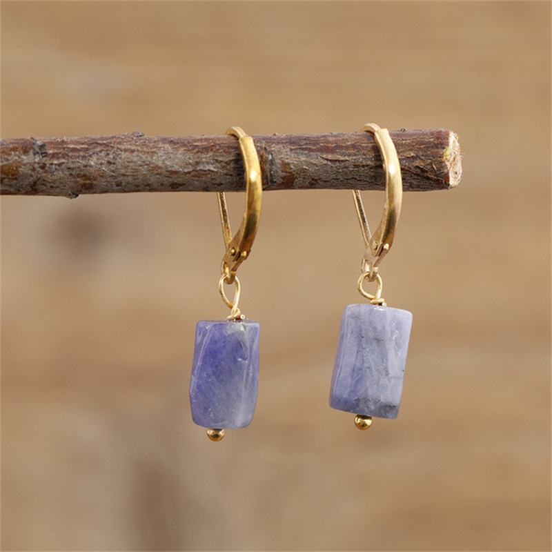 1 Pair Casual Geometric Irregular Plating Natural Stone Drop Earrings display picture 7