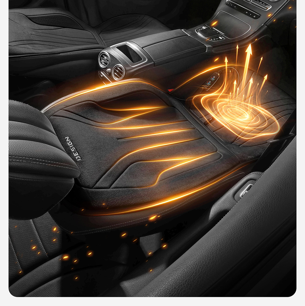 New winter short-pile heated car seat cushion, 12V/24V universal cigarette lighter USB quick-heating car seat pad