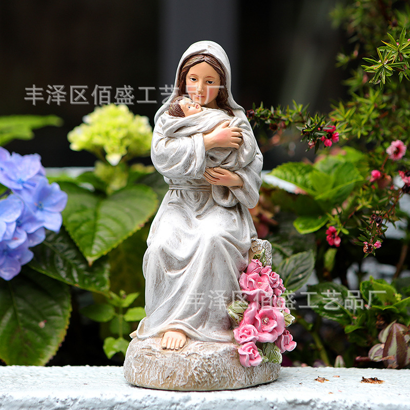 Cross-Border Family Mother-Child Gratitude Crafts Ornaments Mother Holding Child Creative Holiday Gifts Led Light Decorations