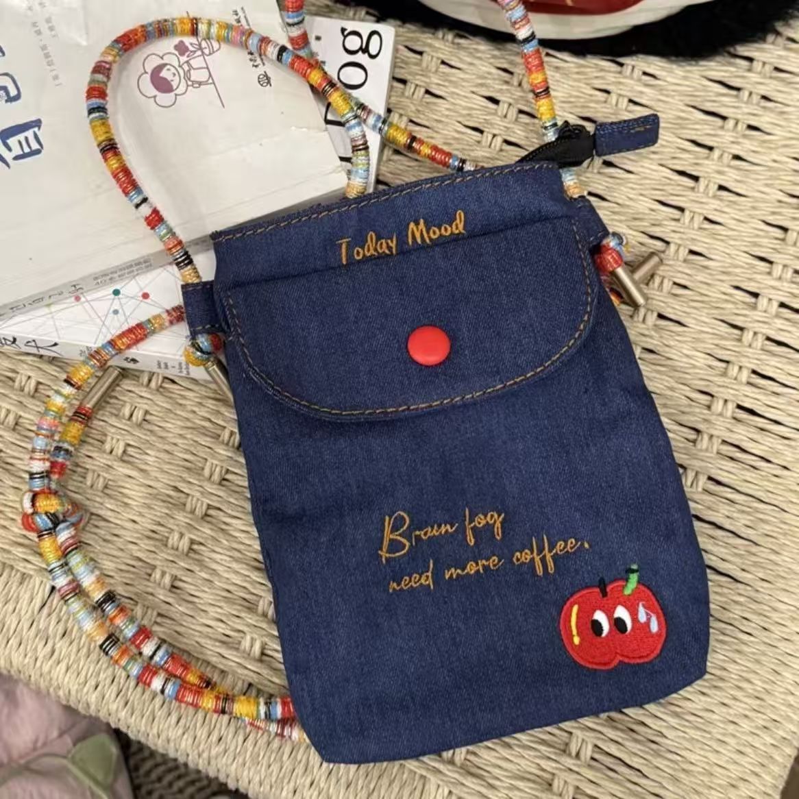 Cross-Border Summer Small Shoulder Bag, Fresh and New Style, Fashionable Cross-Body Denim Phone Bag, High-Value Versatile Commuter Bag