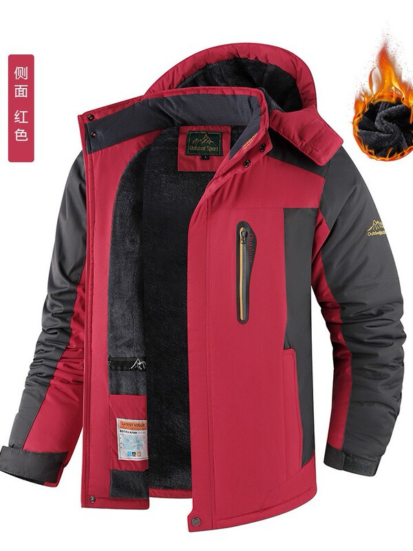 户外外贸冬季大码冲锋衣裤男加绒加厚保暖加大防风防雨登山服外套|undefined