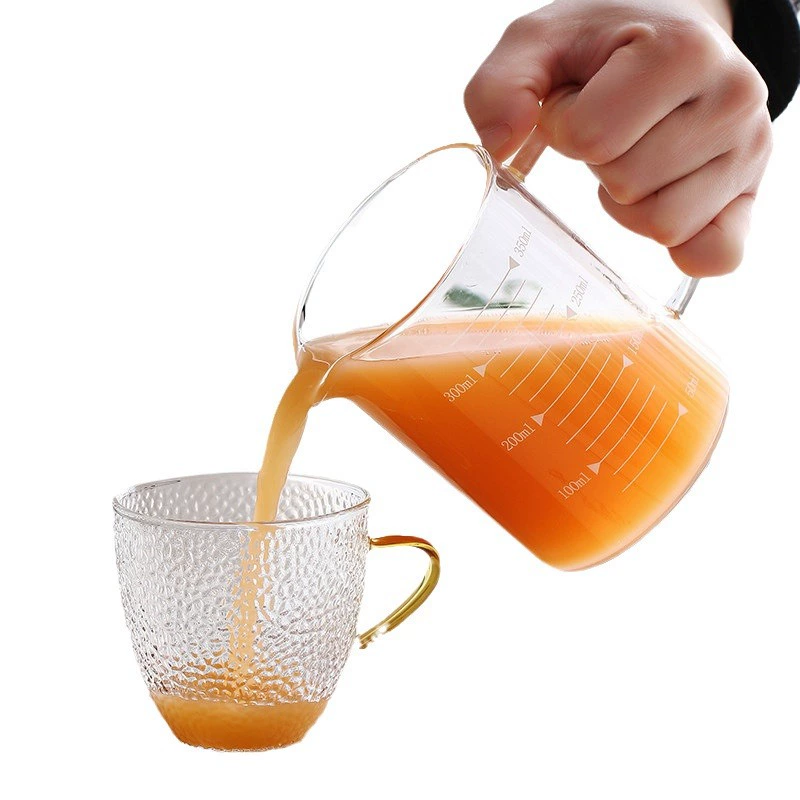 High borosilicate glass crystal measuring cup children's scale microwave oven heated cup breakfast cup oatmeal cup water tea cup