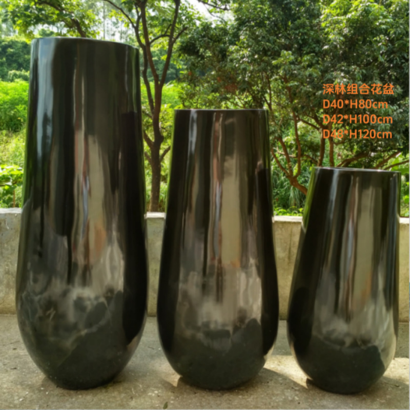 Fiberglass Floor Combination Flowerpot Hotel Coffee Shop Comercial Fiberglass Flowerpot Vaso de flores