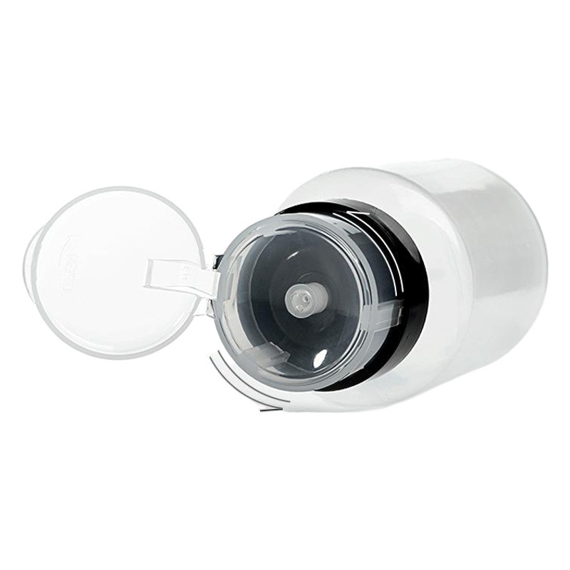 Herramientas de uñas suministros removedor de esmalte de uñas líquido de limpieza de esmalte de uñas sub-botella 200ml tapa negra blanca con botella de prensa de bloqueo