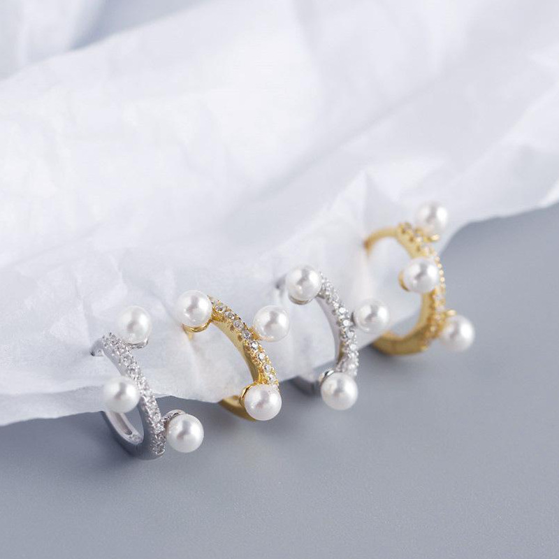 Korean fashion diamondstudded pearl earrings ear jewelrypicture12