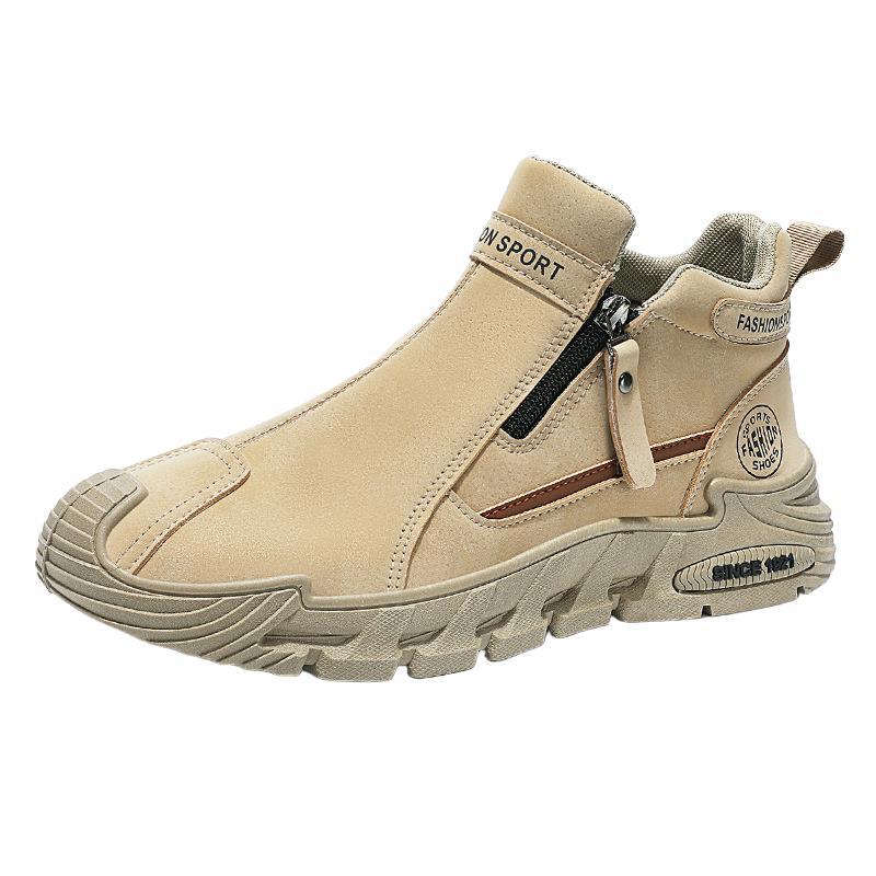 Zapatos de seguro laboral zapatos masculinos nuevos zapatos de alta ayuda en otoño zapatos masculinos antideslizantes y resistentes al desgaste sitio de construcción para trabajar deportes y ocio Martin