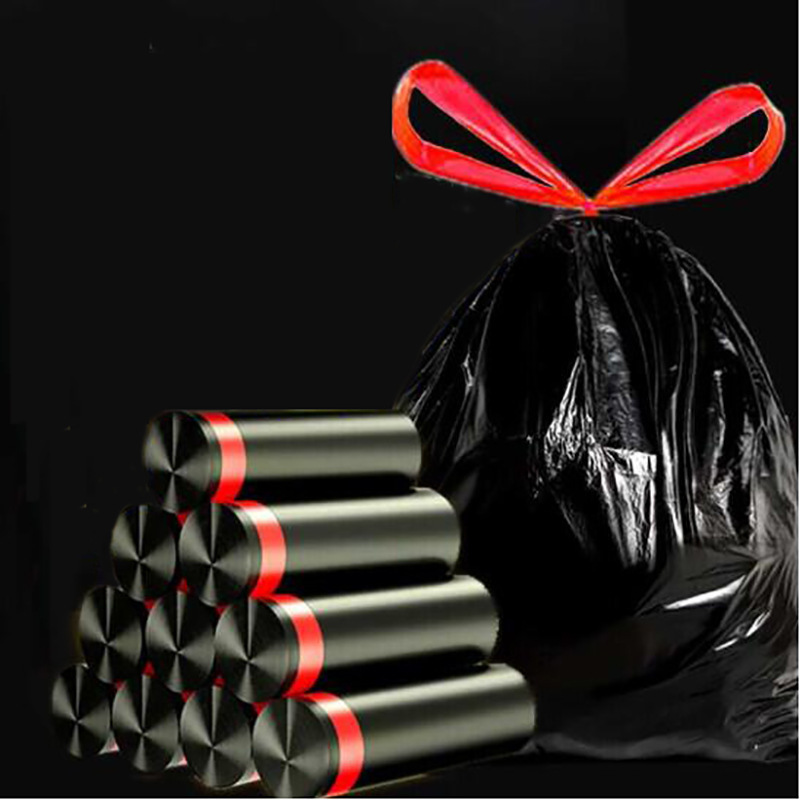 Large 8GAL 13GAL 18GAL string garbage bag drawstring plastic bag automatic closing tear-free drawstring bag
