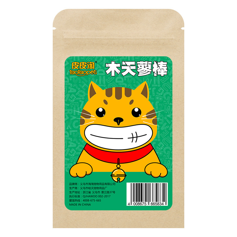 Madera natural polilla varilla de dientes para gatos ayuda a eliminar el vello para aliviar la borracha de los dientes limpios para gatos pequeños dientes de dientes para mascotas fabricantes de bocadillos al por mayor