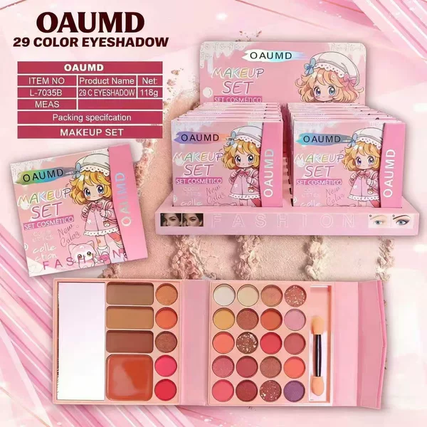 Cross-Border Oaumd Paper Box Eyeshadow, Blush, Contouring Makeup Set, Pearlescent Matte Earth-Toned Eyeshadow Palette All-In-One