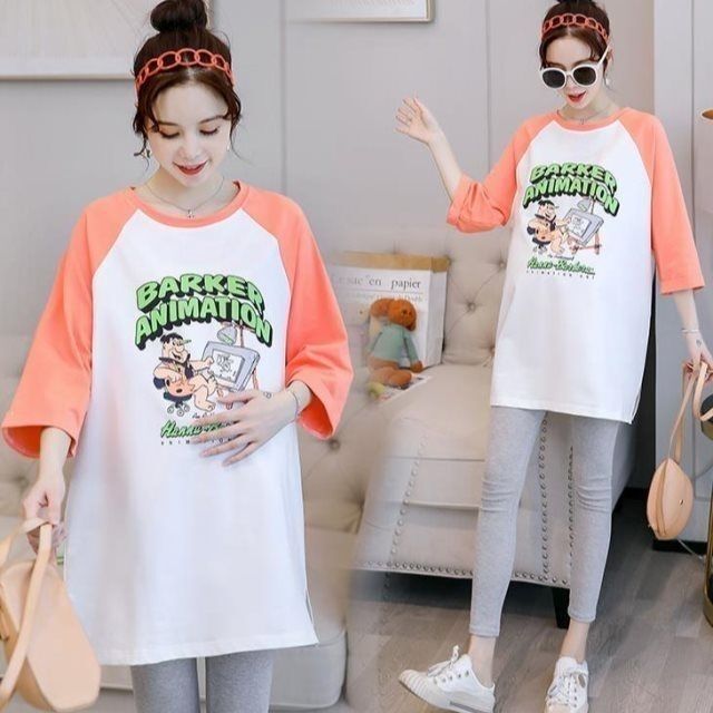 Pregnant Women's Spring T-shirt Autumn New suit Fashion Two-piece Early Spring Top Base Shirt Summer dress