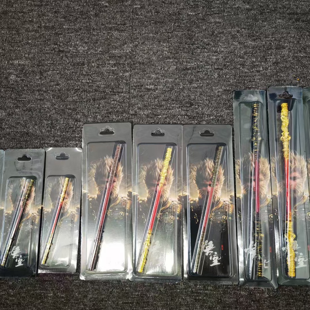 Golden Cudgel Black Myth Wukong Ruyi Metal Hand-made Model Golden Cudgel Black Rope Words Wukong 30-35cm