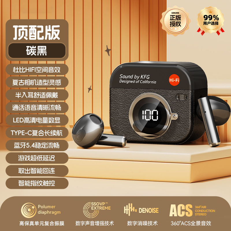Seleccione estrictamente Q86 modelo privado retro diseño de cámara auriculares Bluetooth auriculares inalámbricos fuente de fábrica en stock al por mayor
