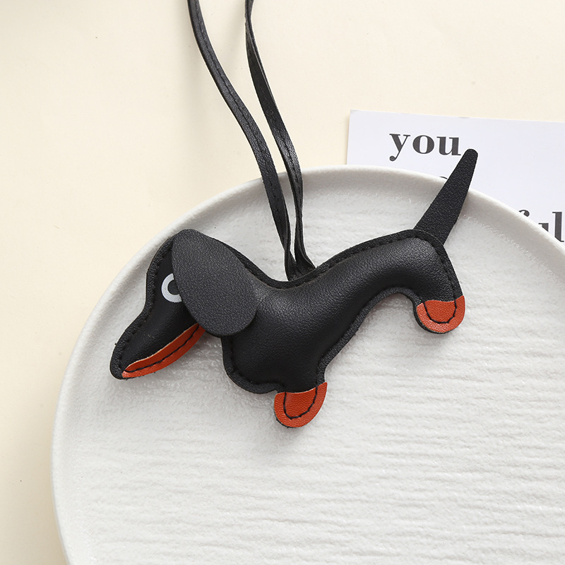 韓国版 diy ダックスフント犬レザーペンダントかわいい ins 子犬バッグペンダントストラップカップル車のペンダント在庫あり|undefined