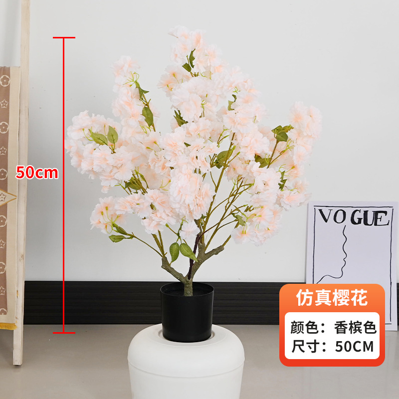 Simulación de árboles de cerezo en maceta decoración interior de ventanas de hotel paisajismo decoración de suelo diseño de boda árboles falsos flores simuladas