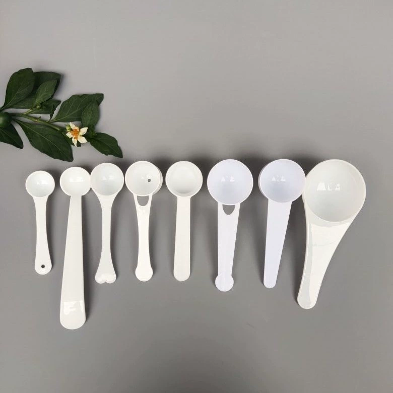 Оптовые пластиковые мерные ложки 1, 2, 2,5, 3, 5, 10, 15 грамм/мл, ложки для порошка, мерные ложки с плоским дном, пластиковые дозирующие ложки