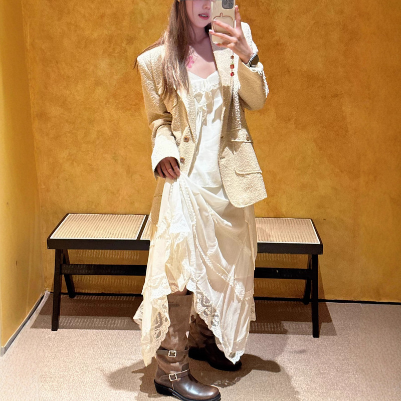 高版本定~制ICE25秋冬新品颗粒感口袋西装挺括西服时尚百搭上衣女|undefined