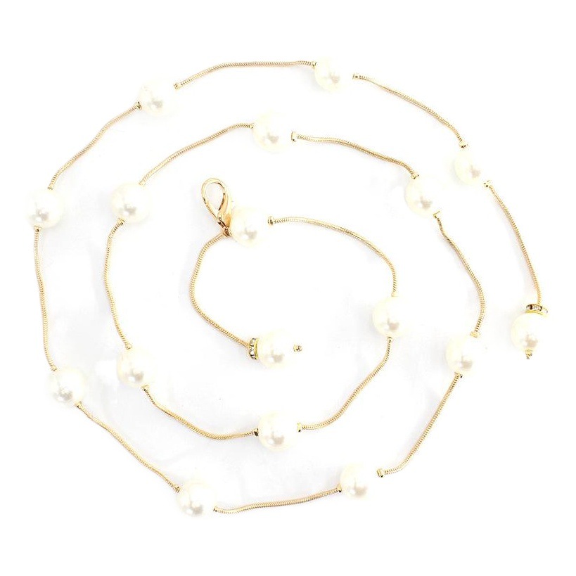 Corea del Sur moda simple vestido perla cintura cadena gancho decorativo delgada falda colgante sexy de las mujeres con entrega de una sola pieza