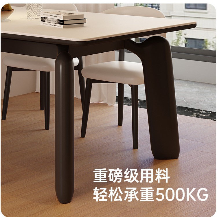 Mesa de comedor de roca de soporte completo, mesa de comedor y silla, combinación doméstica, pequeña casa, retrógrada, simple y moderna mesa de comedor
