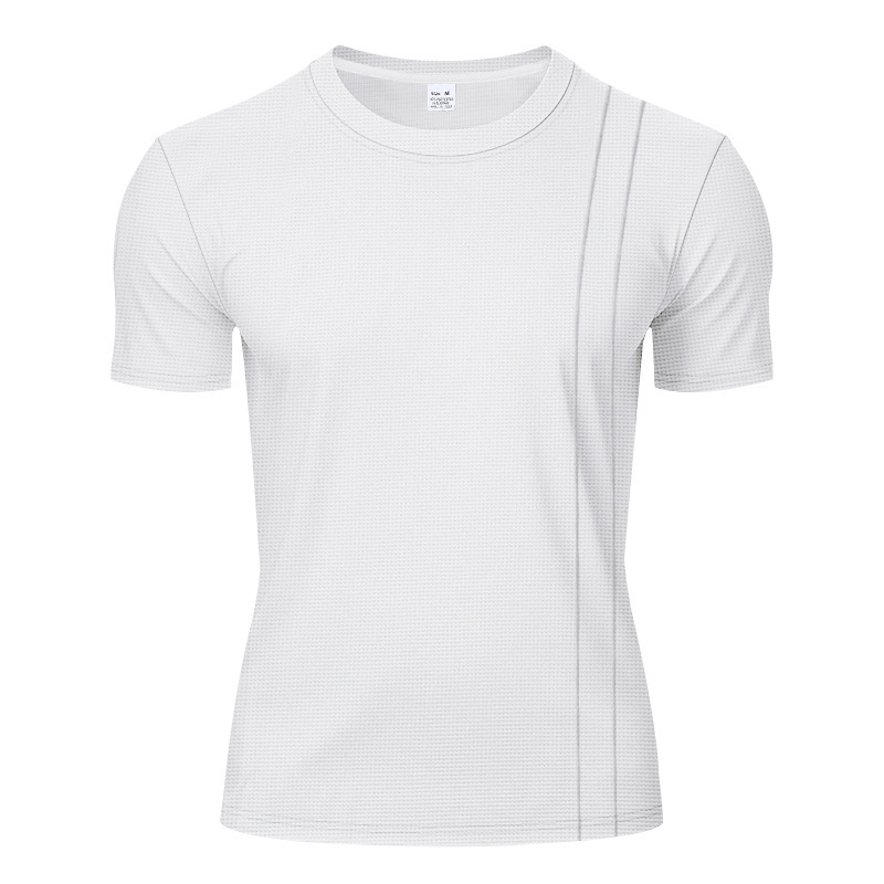 Men's Clothing Summer Men's Loose Waffle Two Piece Suit Round Neck Short Sleeved Shorts Set Simple Style For Formal & Casual_viptrois.com