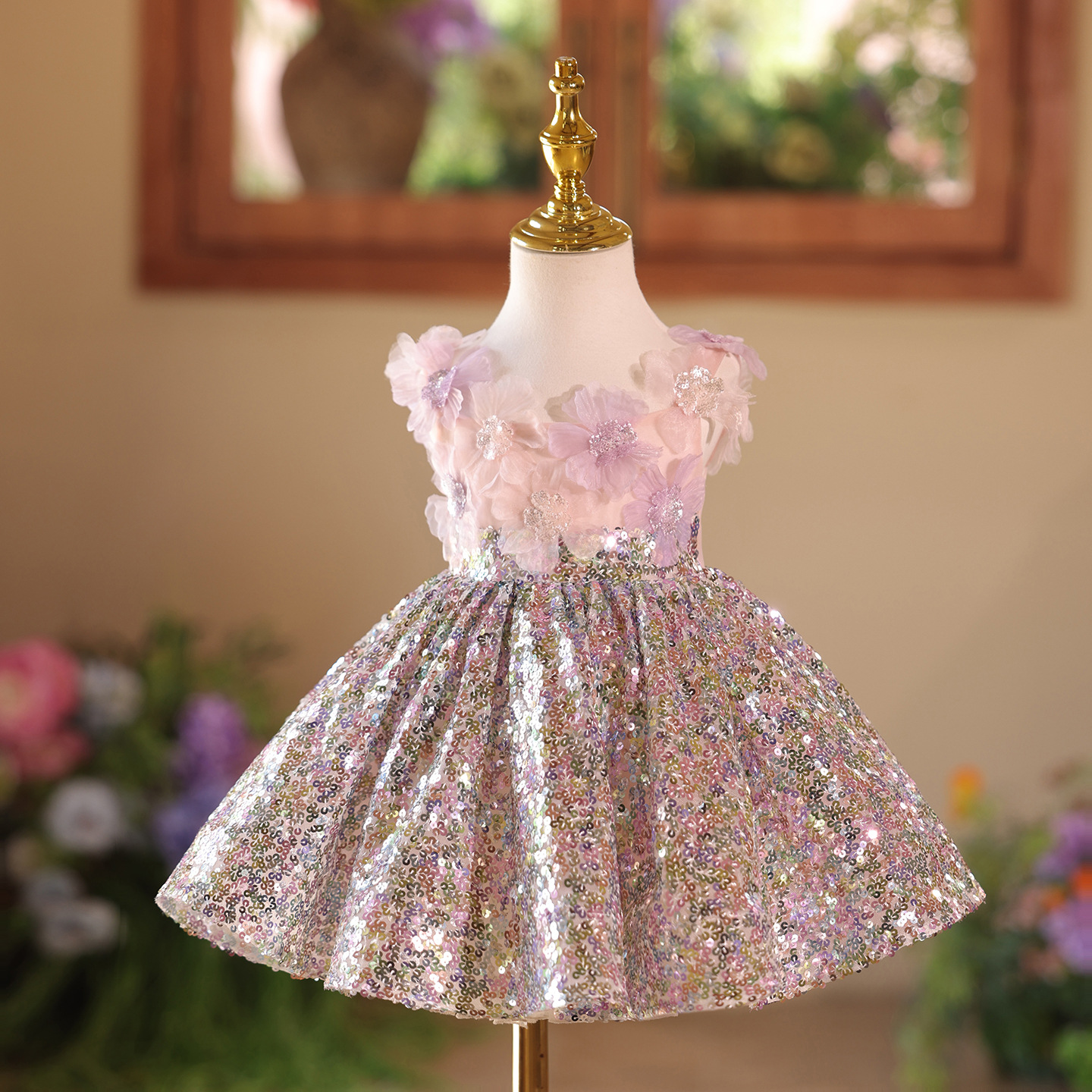 Luxuriöses Paillettenkleid für Mädchen – Geburtstagsparty, Moderation, Moderation, Klavierkonzert – mit Tutu-Rock_voghion.com