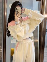 2025运动休闲套装女春秋新款韩版时尚短款收腰卫衣束脚裤子两件套