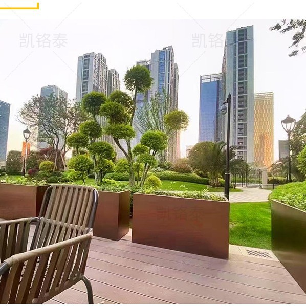 耐候钢花箱锈色景观挡墙围边耐候钢板景观墙公园雕塑造型花池