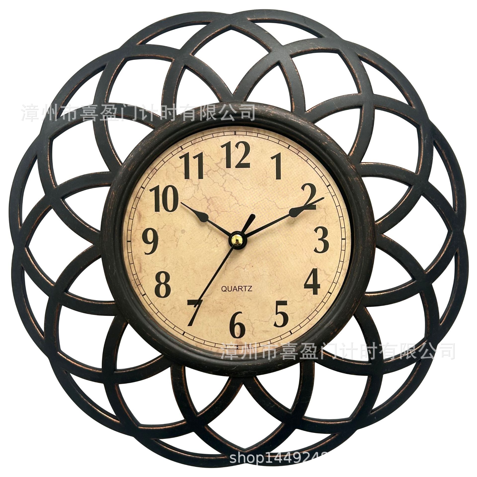 Wholesale foreign trade retro wall clock 10 inch European living room decorative clock Amazon creative wall clock