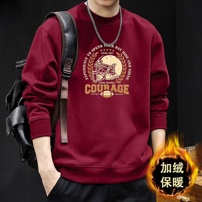 Suéter pesado para hombres primavera y otoño cuello redondo chaqueta de otoño nuevo chaqueta de hombre adolescente estadounidense