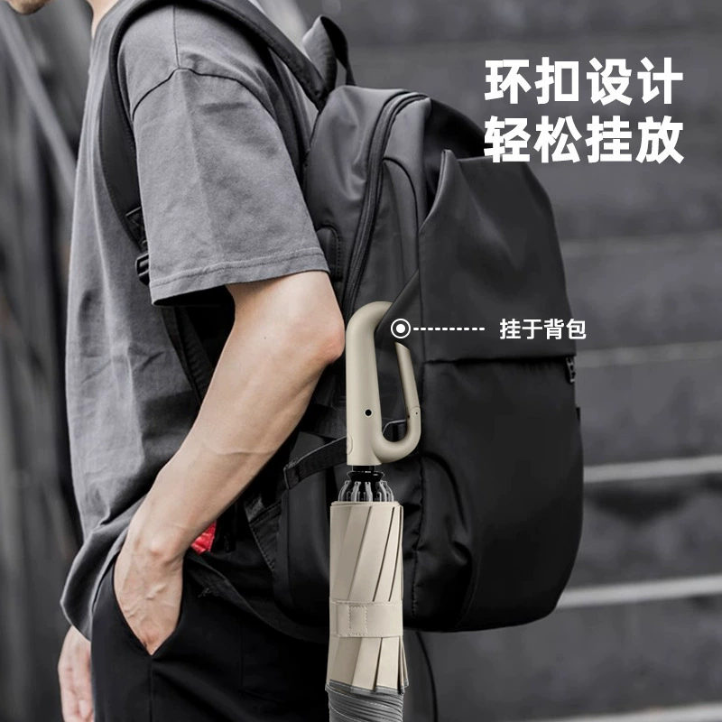 Automatic handheld men's quality windproof umbrella, fully automatic, increased thickness