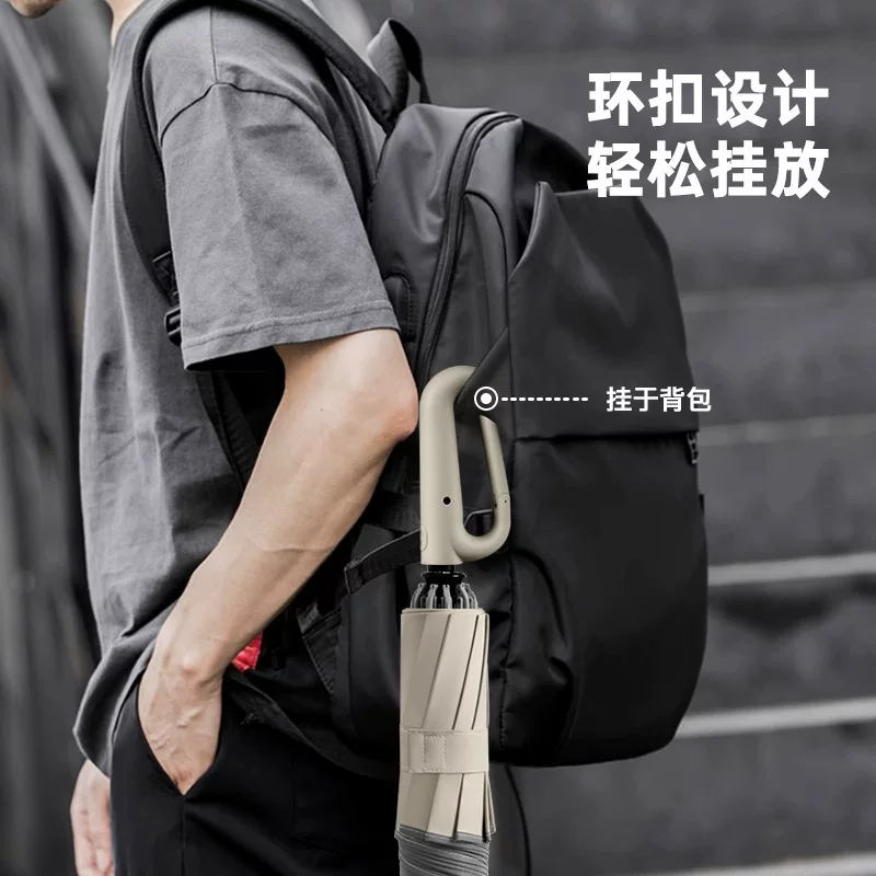 Automatic handheld men's quality windproof umbrella, fully automatic, increased thickness