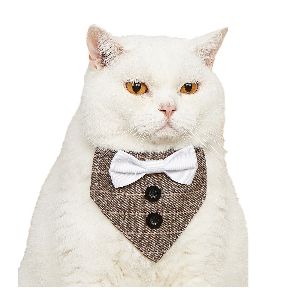 TANPOPO transfronterizo para gatos guapo corbata toalla triangular collar trajes de moda toalla triangular para mascotas