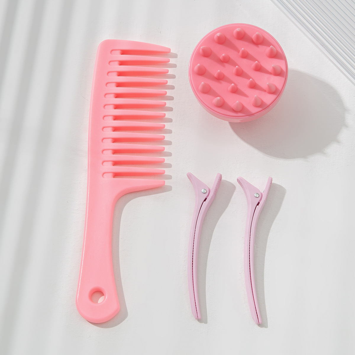Dolia smooth hair wide-tooth comb brush styling makeup duck clip plus silicone massage shampoo brush three-piece set