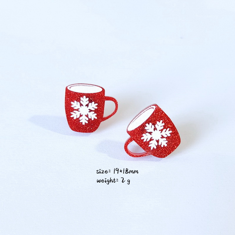 Cartoon Style Christmas Hat Christmas Socks Wood Women's Ear Studs 1 Pair display picture 6