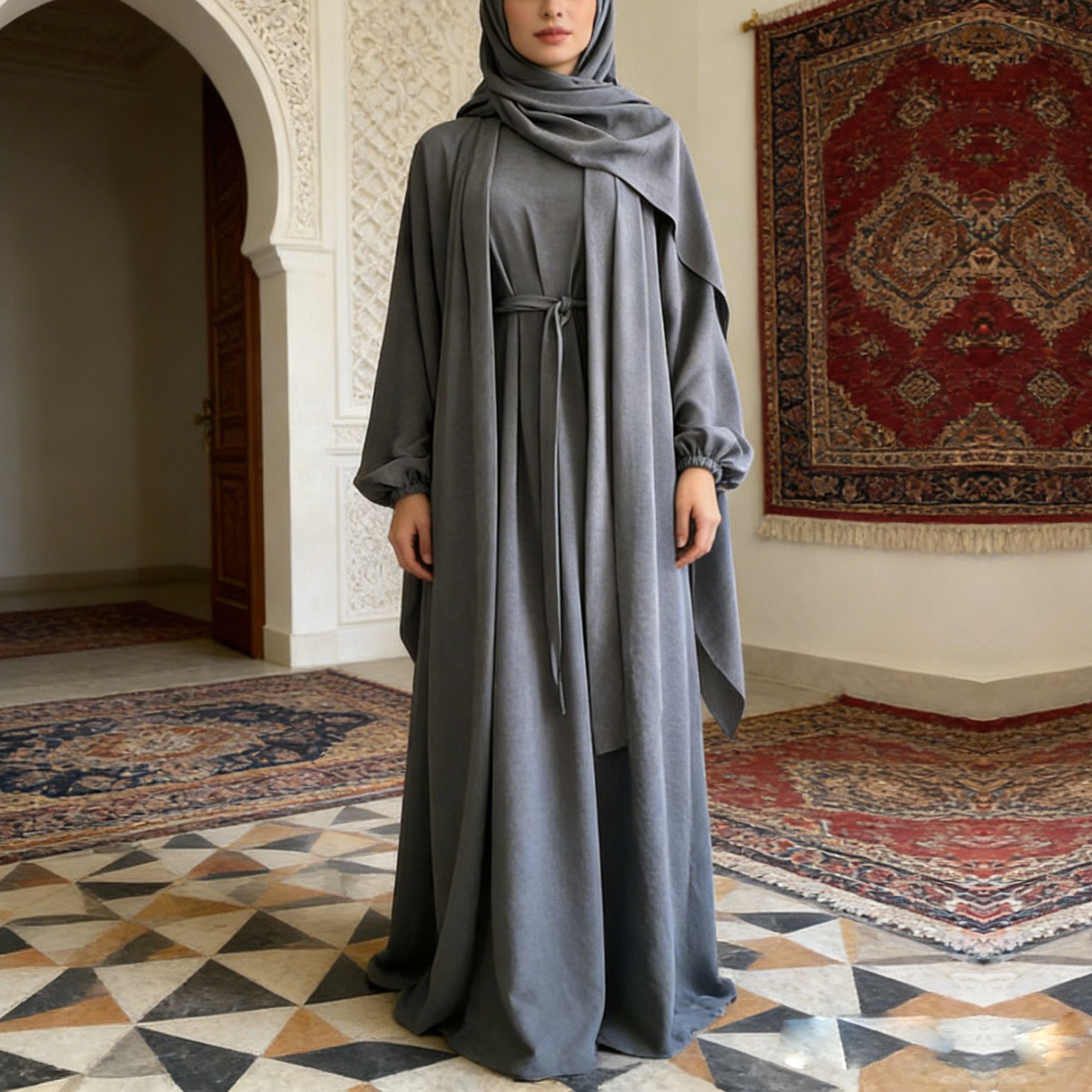2026 New Cross-Border Abaya Turkish Dubai Robe Prayer Middle Eastern Muslim Women's Dress_ecoleips.com