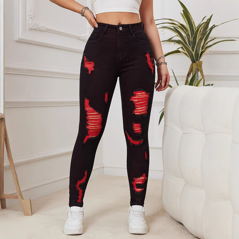 Cross-Border Low-Rise Jeans for Women 2025, Tight-Fitting, Slimming, Pencil-Style, Butt-Lifting, New Elastic Pants for Hot Girls