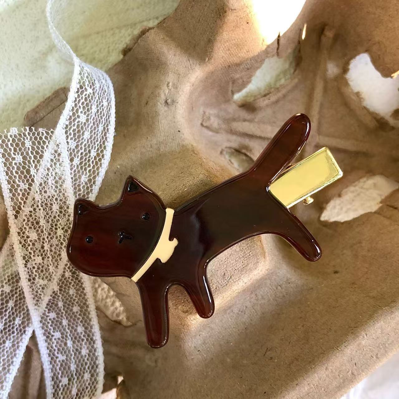 A9-강아지 사이드 클립-브라운