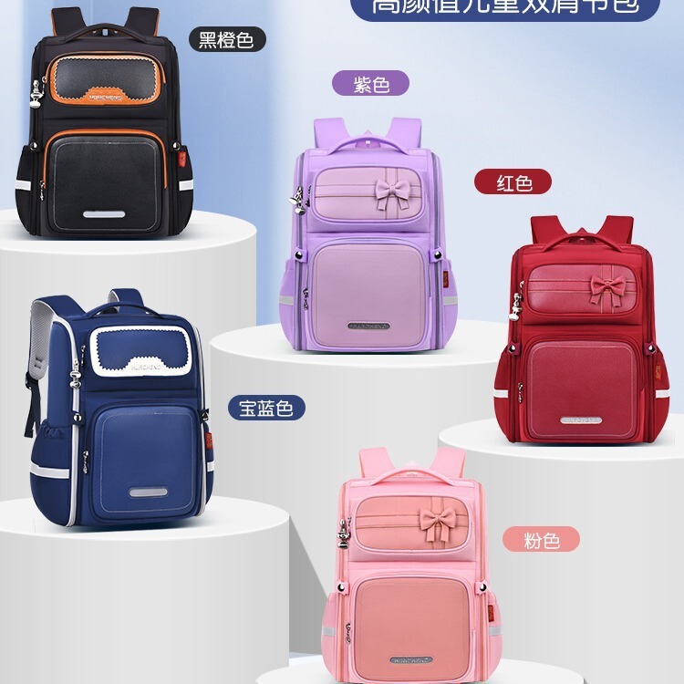 2024 new girls schoolbag for primary school students grade 1-6 girls light children's schoolbag ridge protection large capacity burden reduction