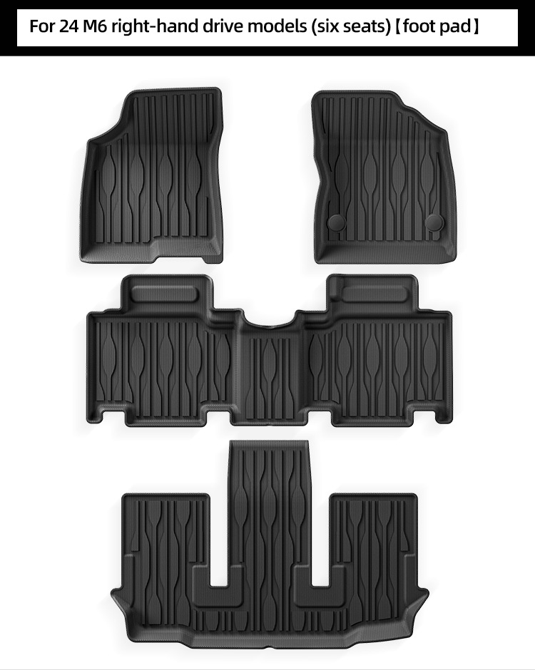 Suitable for 24-25 Model Byd M6 Left- and Right-Hand Drive Cars, Dirt-Resistant Tpe Floor Mats, Fully Environmentally Friendly Trunk Mat