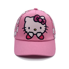 New foreign trade hat, cat cartoon baseball cap, European and American street sun hat, spring and autumn style, unisex children's duckbill hat