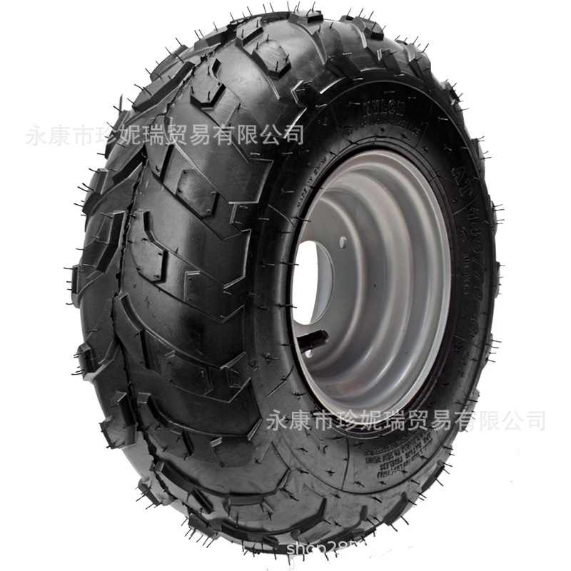 沙滩车草坪观光车高尔夫球车145/70-6拖花外轮胎轮毂小公牛悍马