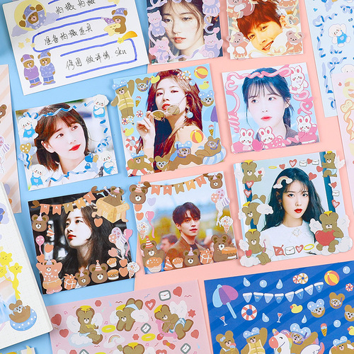 可爱卡通手绘萌物咕卡贴纸 diy学生文具水杯装饰贴纸手账素材贴画