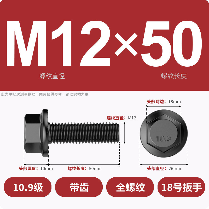 8.9段外六角フランジ面ねじ高強度GB5789プラスキャップ付マット付歯付ボルトM6M8-M20|undefined