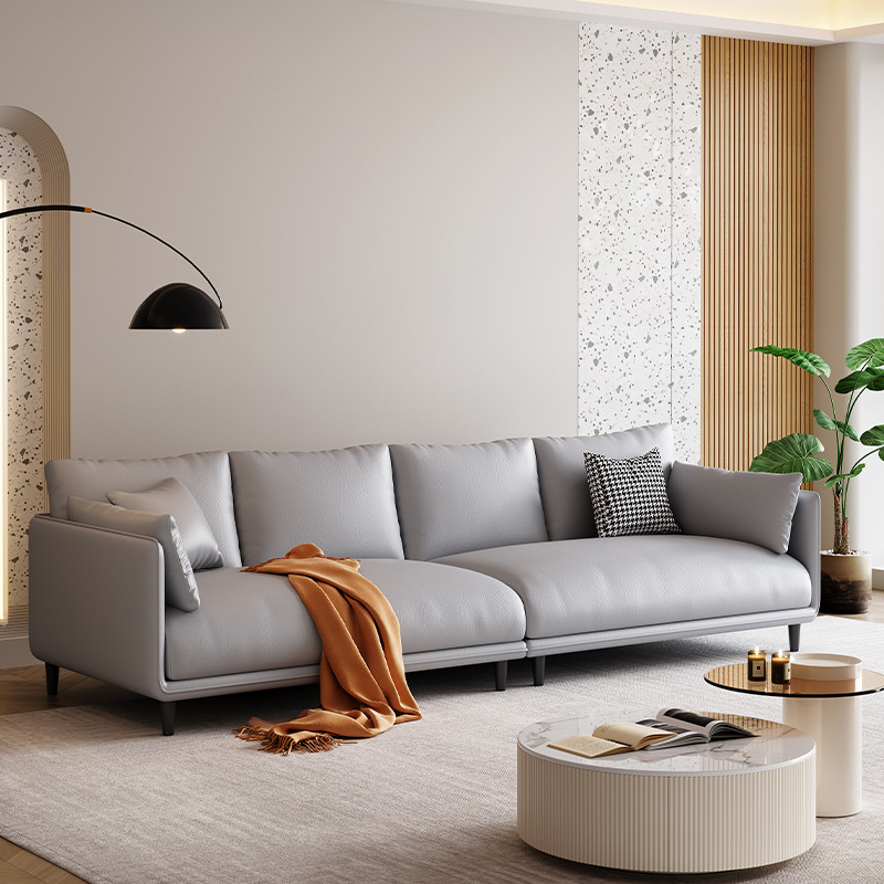 Salón de estar diseñador de lujo italiano nuevo sofá de piel de gato ins combinación de sofá de sala de estar de tipo pequeño