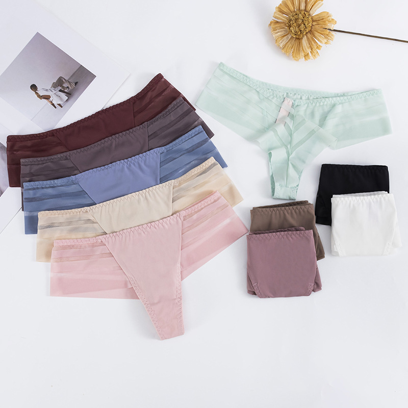 Culotte sexy taille basse en soie glacée 2025D pour femme, slip antibactérien simple, confortable, doux, très élastique, sans coutures_voghion.com