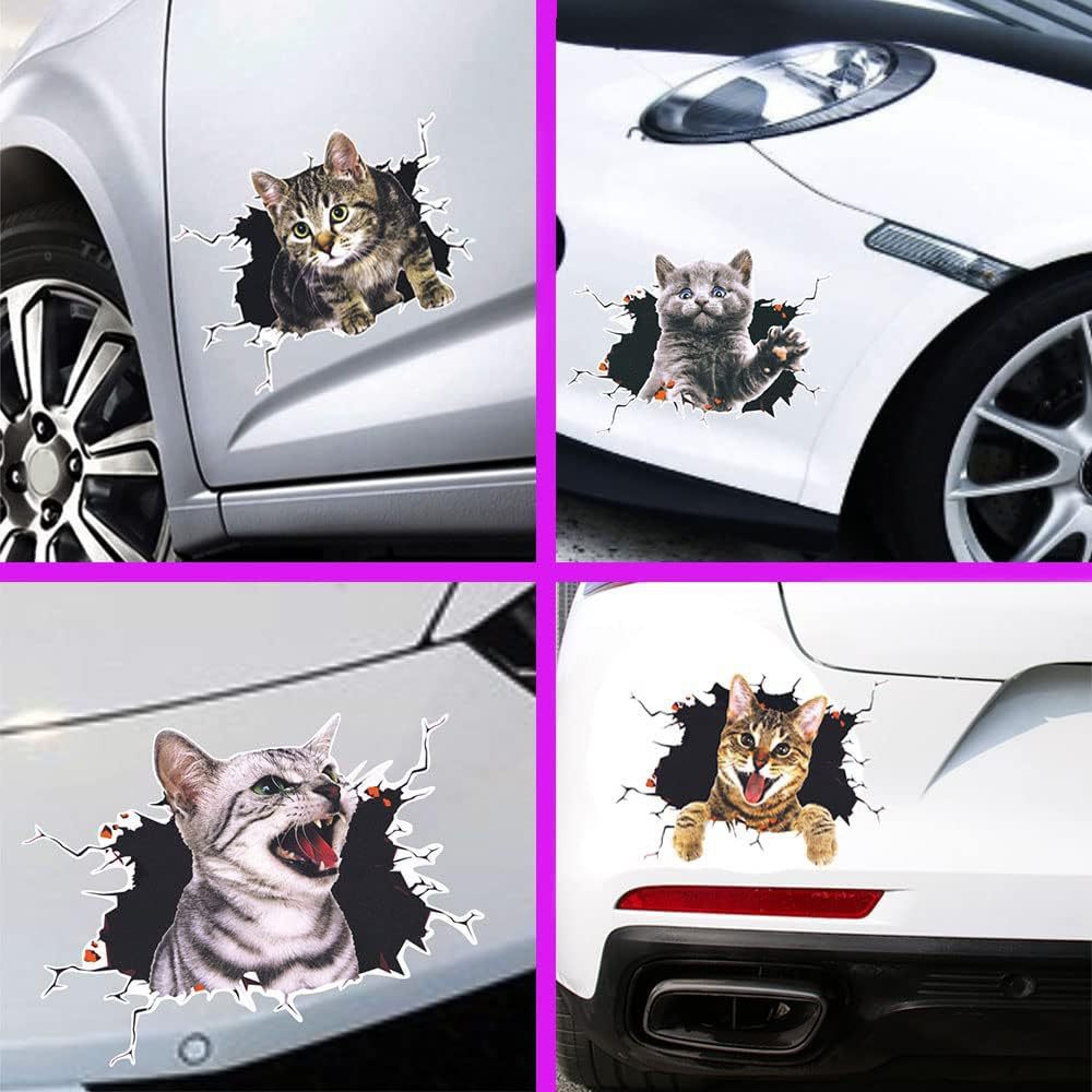 Amazon gatito pegatinas de automóvil impermeable tallado adorable pegatinas de animales de gato se pueden personalizar