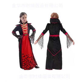 万圣节吸血鬼cosplay服装化妆舞会派对服装儿童表演服恐怖女孩