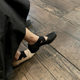 Top UMA Washed Vintage Antique Niche Cross Strap Mary Jane Ballet Shoes Women's Single Shoes Pig Nose Shoes