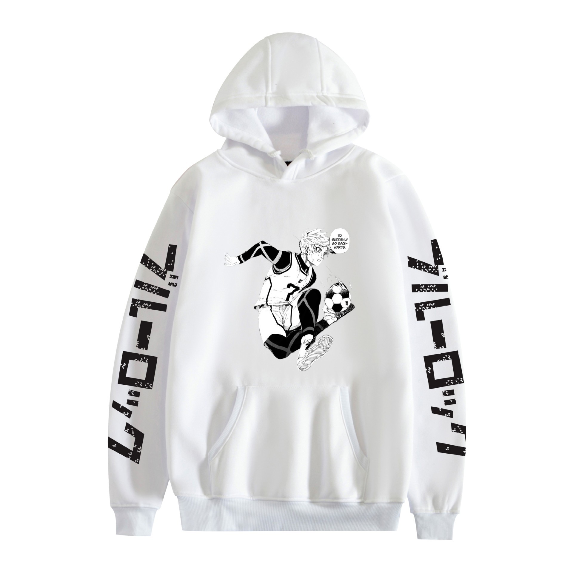 Transfronterizo nuevo estilo BLUE LOCK azul prisión animación periférico hombre suéter con capucha suelto suéter casual mujer